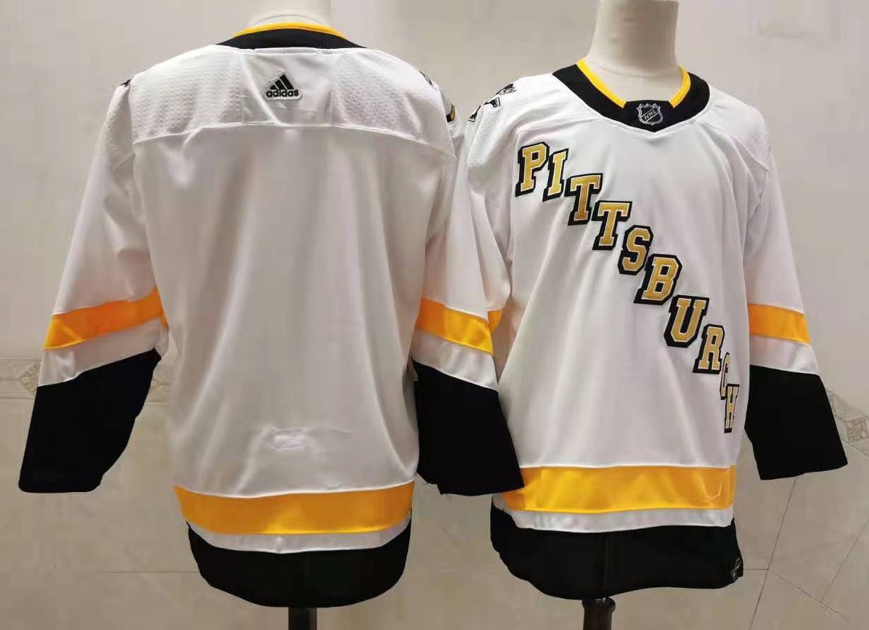 Men Pittsburgh Penguins Blank White Authentic Stitched 2020 Adidias NHL Jersey->colorado avalanche->NHL Jersey